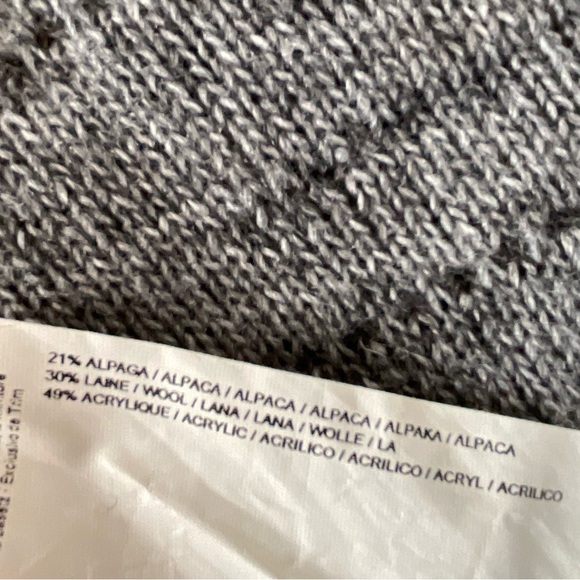 Joseph Ribkoff Alpaca Blend Coatigan Sweater Coat Grey Ribbed Collar Size 12 - Picture 7 of 8